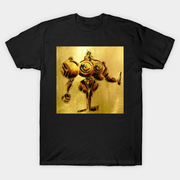 golden huitzil in iconic japan dogu knight beast T-Shirt by jorge_lebeau